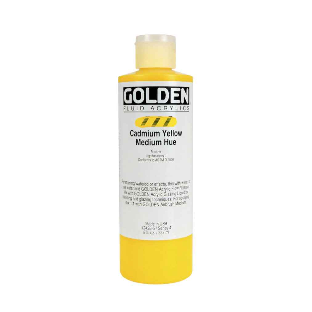 Golden Fluid Acrylics - 8 oz - Cadmium Yellow Medium Hue by Golden - K. A. Artist Shop