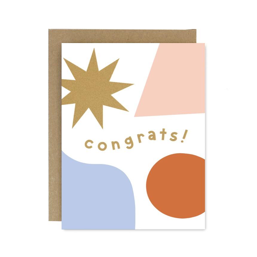 "Congrats" Shapes and Colors Card by Worthwhile Paper - by Worthwhile Paper - K. A. Artist Shop