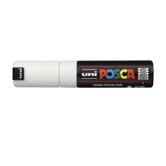 POSCA Acrylic Paint Markers - PC-8K Broad Chisel Tip - White by POSCA - K. A. Artist Shop