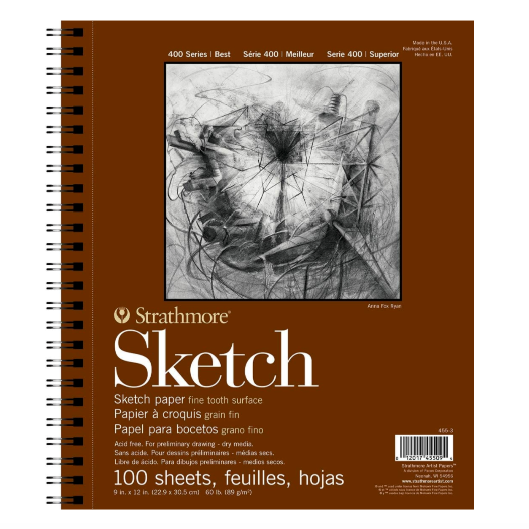 Strathmore Sketch Paper Pad - 400 Series (Wire Bound Pad) - 100 sheets - 9 x 12 inches by Strathmore - K. A. Artist Shop