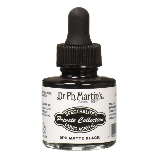 Dr. Ph. Martin's Spectralite - 1 oz. Matte Black - by K. A. Artist Shop - K. A. Artist Shop