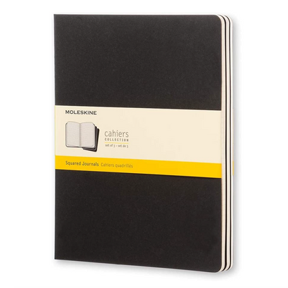 Moleskine Cahier Journals - 7.5 x 9.75 inches - Individual Notebook - Black / Gridded by Moleskine - K. A. Artist Shop