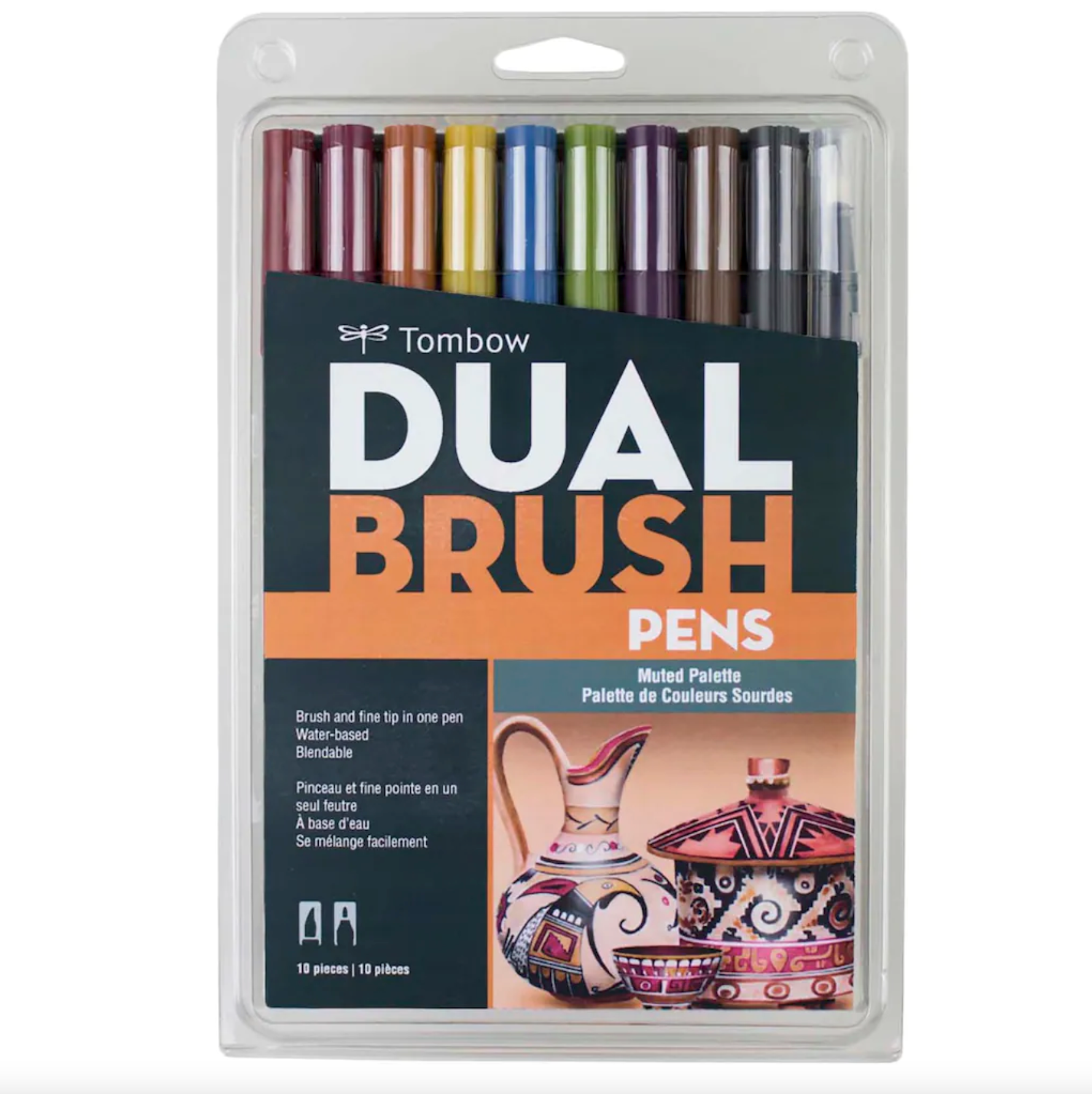 Tombow Dual Brush Pens - Set of 10 - Muted by Tombow - K. A. Artist Shop