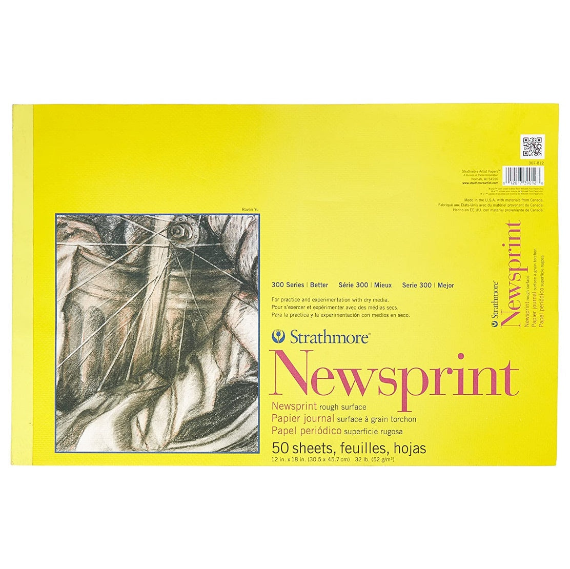 Strathmore Newsprint Paper Pad - 300 Series - Rough Surface - 12 x 18 inches by Strathmore - K. A. Artist Shop