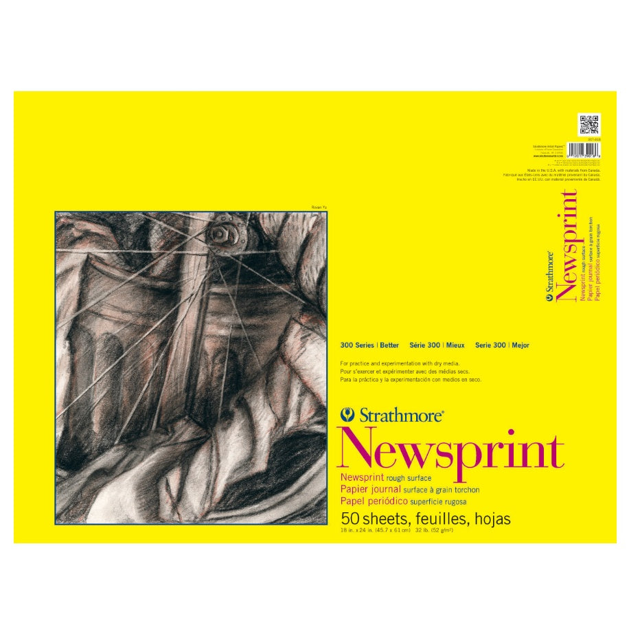 Strathmore Newsprint Paper Pad - 300 Series - Rough Surface - 18 x 24 inches by Strathmore - K. A. Artist Shop