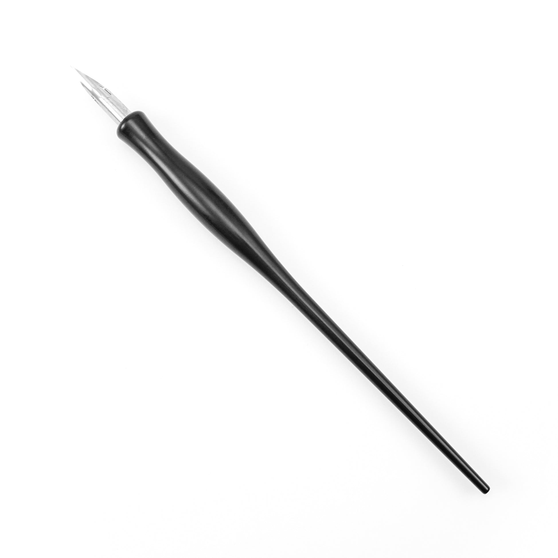 Calligraphy Pen Nib Holder, English Oblique Calligraphy Dip Pen Comic Dip  Speedball Plastic Pen Nib Holder with Removable Metal Flange Black