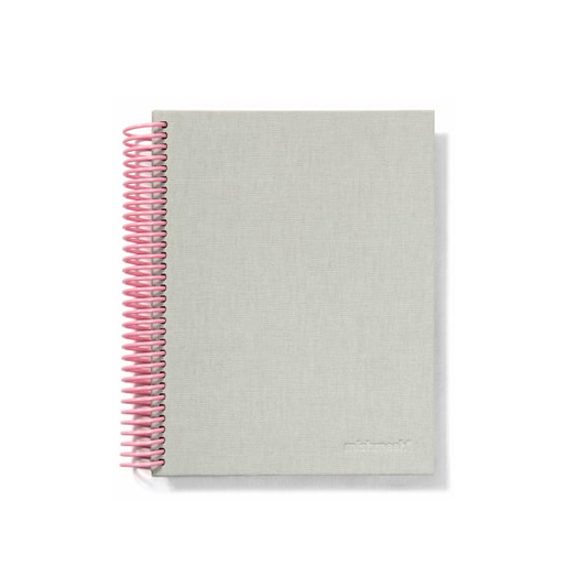 Easy Breezy Spiral Notebook by Mishmash - Grey - Large Grid - by Mishmash - K. A. Artist Shop