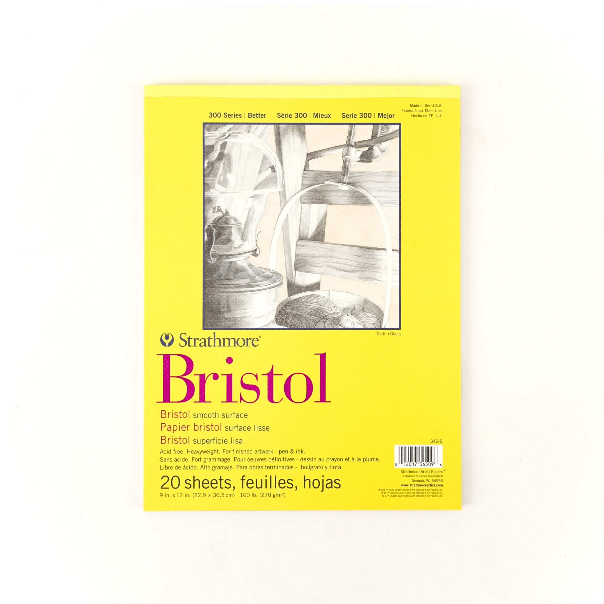 Strathmore 300 Series Bristol Paper Pad - Smooth Surface - 9 x 12 inches by Strathmore - K. A. Artist Shop