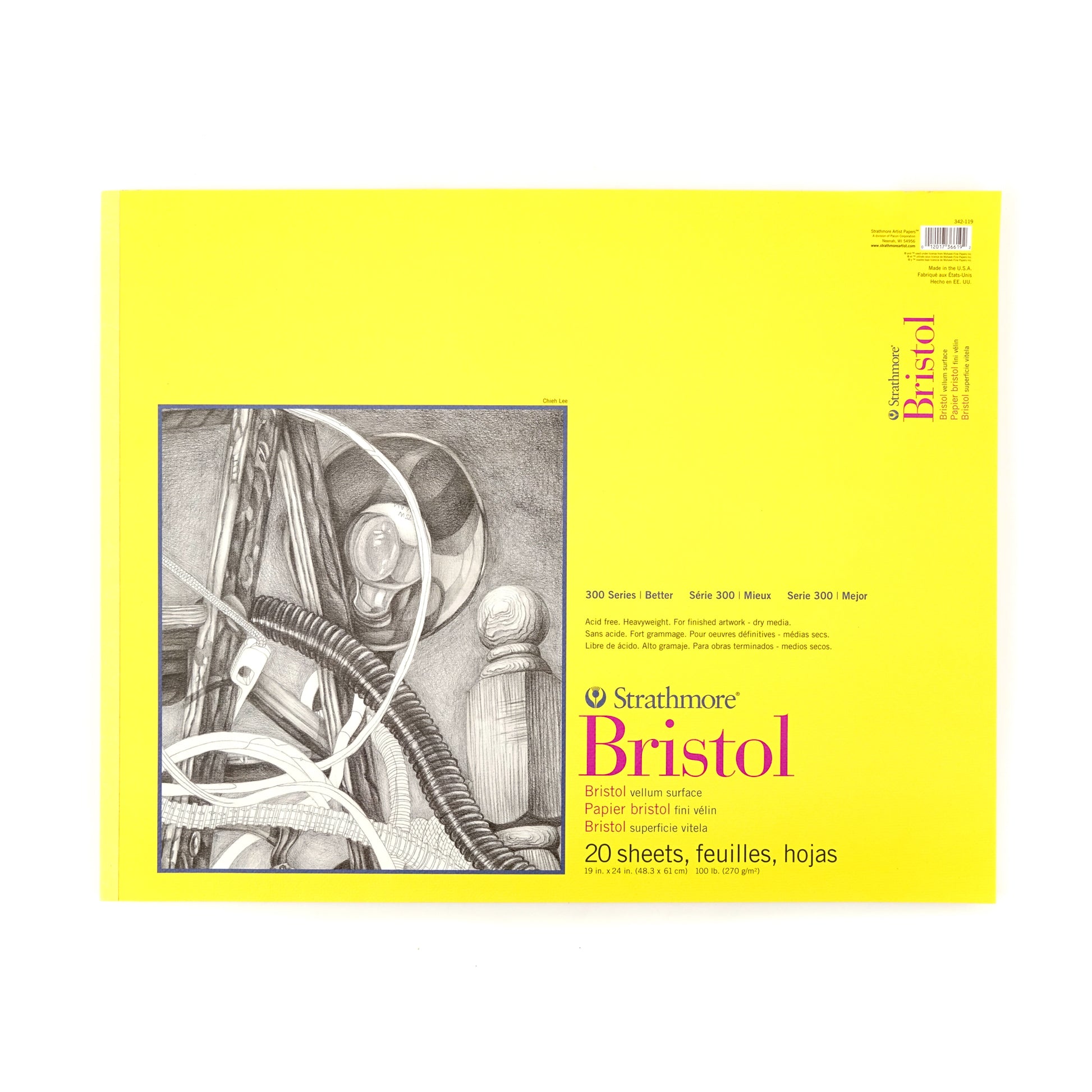 Strathmore 300 Series Bristol Paper Pad - Vellum Surface - 19 x 24 inches by Strathmore - K. A. Artist Shop