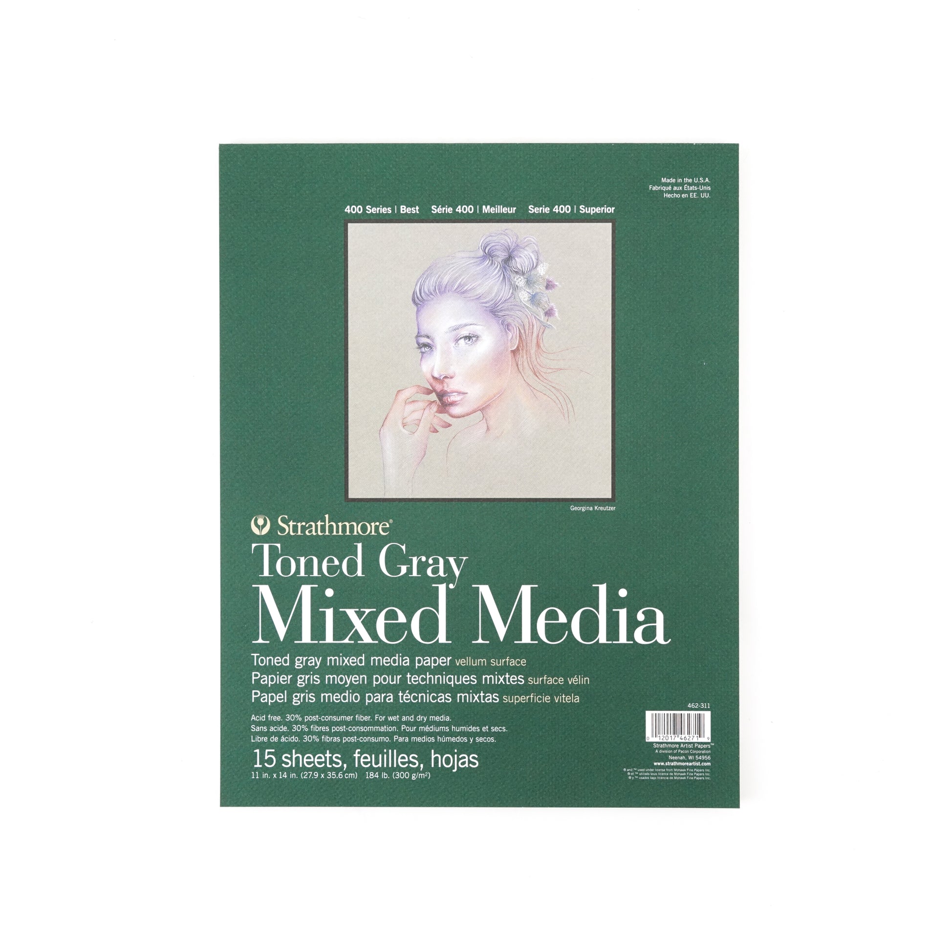 Strathmore 400 Series 15 sheet 6''x8'' Mixed Media Paper Pad Toned Gray