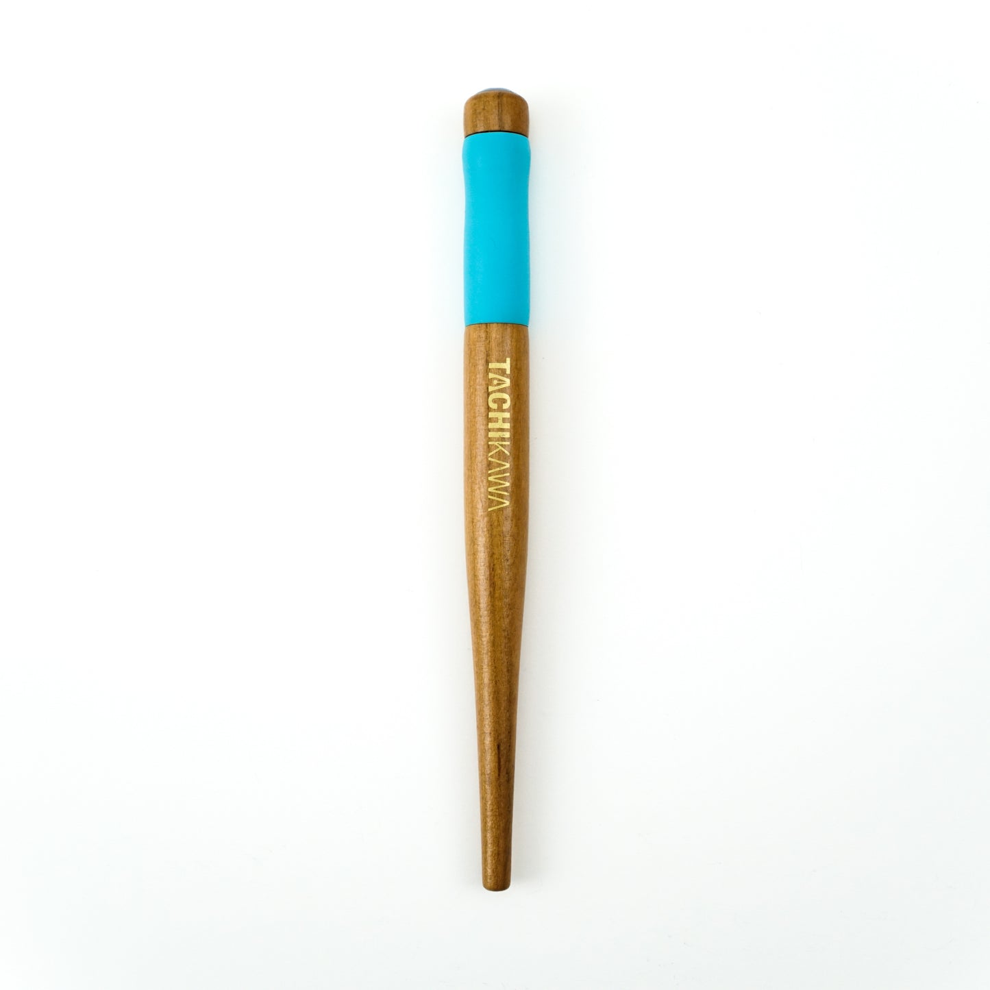 Tachikawa T-40 Wide Barrel Calligraphy Pen Nib Holder (Natural Wood with Turquoise Grip) - by Tachikawa - K. A. Artist Shop