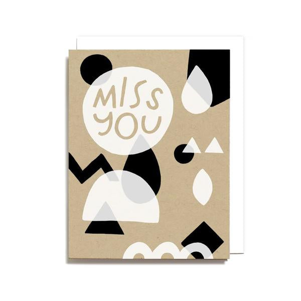 "Miss You" Geometric Card by Worthwhile Paper - by Worthwhile Paper - K. A. Artist Shop