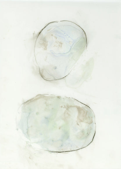 "Blue Pebbles" Print by Catherine Lucky Chang - 5 x 7 inches Print by Catherine Lucky Chang - K. A. Artist Shop