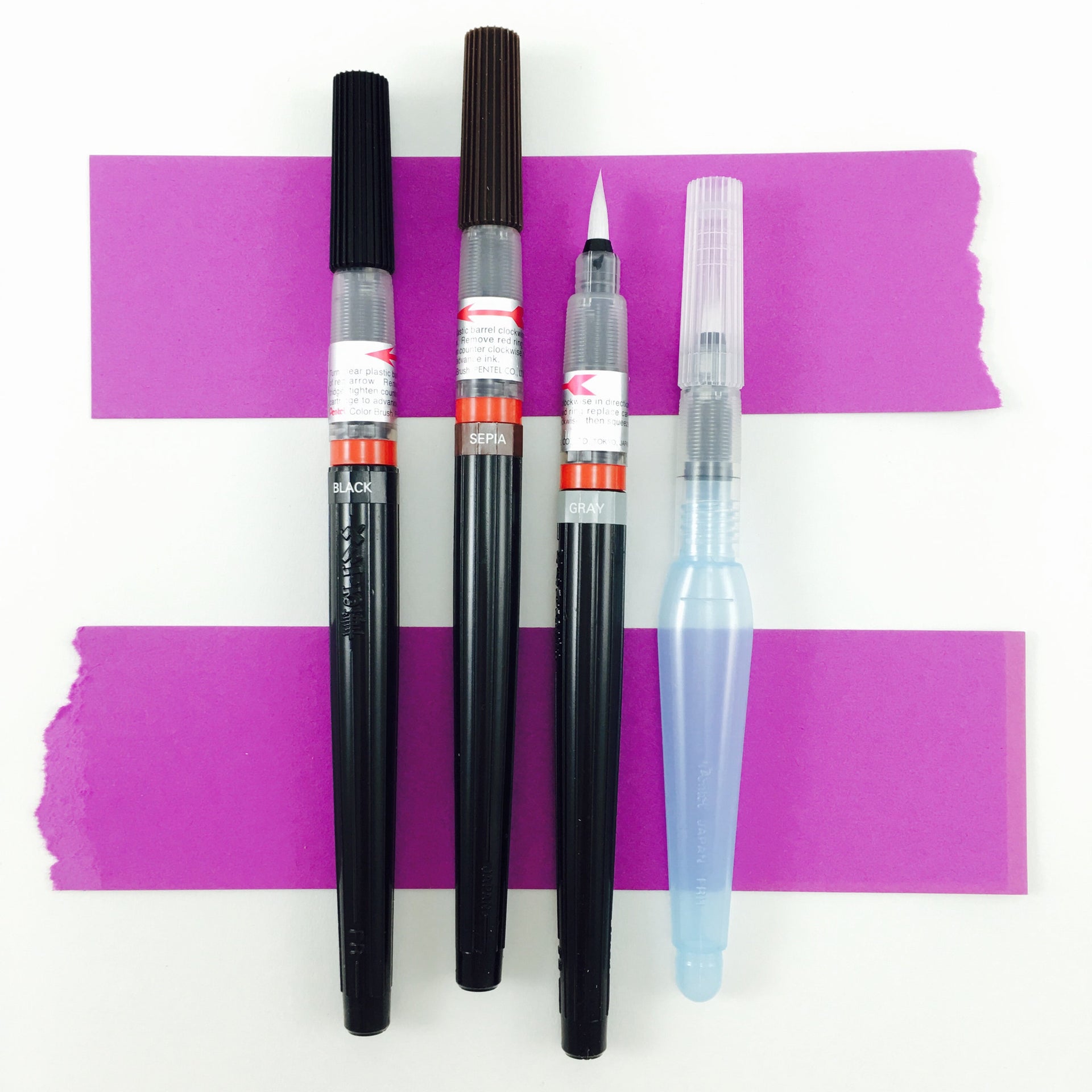 Pentel Pocket Brush Pen - Pen with 2 Refills, Sepia