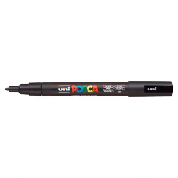 POSCA Acrylic Paint Markers - PC-3M 0.9-1.3mm Bullet Tip - Black by POSCA - K. A. Artist Shop