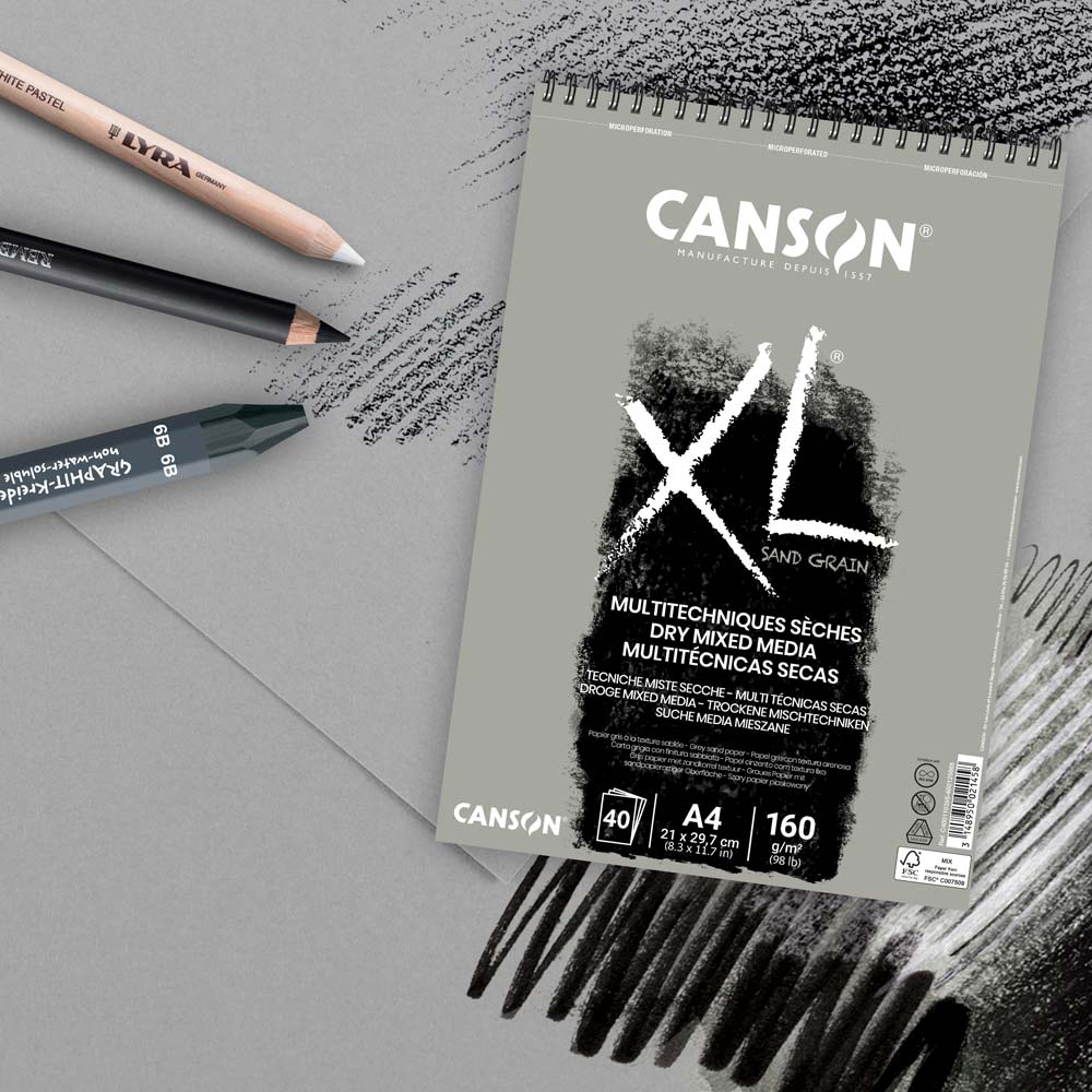 Canson XL Sand Grain Dry Mixed Media Pad - Gray / 9 x 12 inches by Canson - K. A. Artist Shop