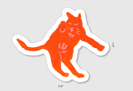 "Lickin" Cat Sticker by ing.bit.design