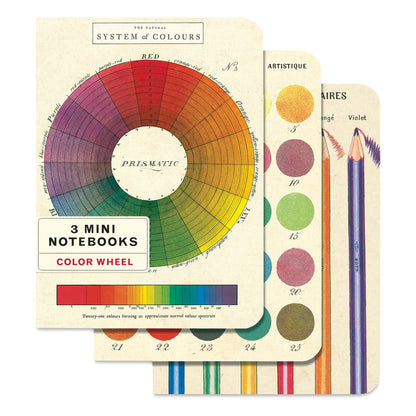 Color Wheel Mini Notebook Set of 3 by Cavallini & Co. - Lined, Blank, Grid - by Cavallini & Co. - K. A. Artist Shop