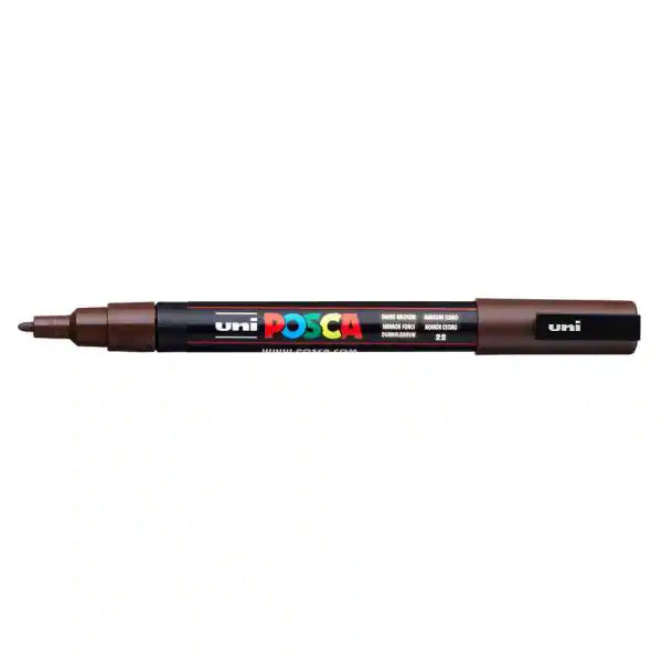 POSCA Acrylic Paint Markers - PC-3M 0.9-1.3mm Bullet Tip - Dark Brown by POSCA - K. A. Artist Shop