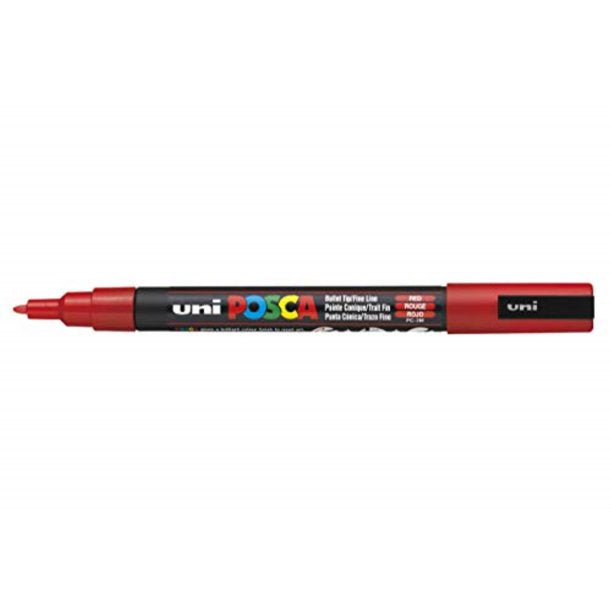 POSCA Acrylic Paint Markers - PC-3M 0.9-1.3mm Bullet Tip - Red by POSCA - K. A. Artist Shop
