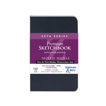 Mixed Media Sketchbook - Zeta Series (Extra Heavyweight, Smooth Surface) - Soft Cover - 3.5 x 5.5 inches by Stillman & Birn - K. A. Artist Shop