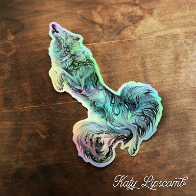 "Interstellar Instinct" Jumbo Holo Vinyl Sticker by Katy Lipscomb - by Katy Lipscomb - K. A. Artist Shop