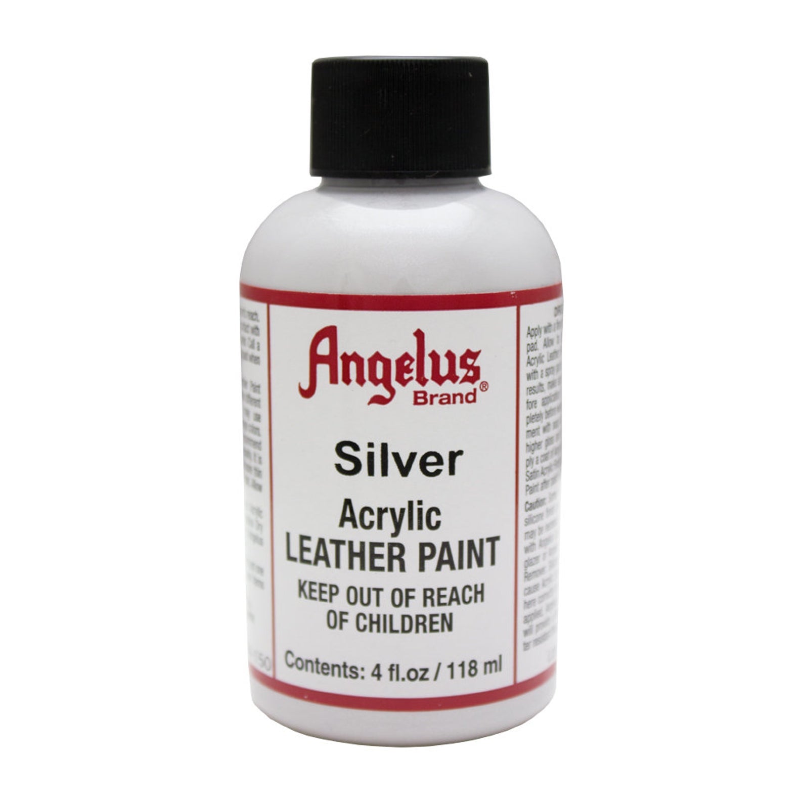 Peinture acrylique pour cuir Angelus - Noir mat - Peinture textile