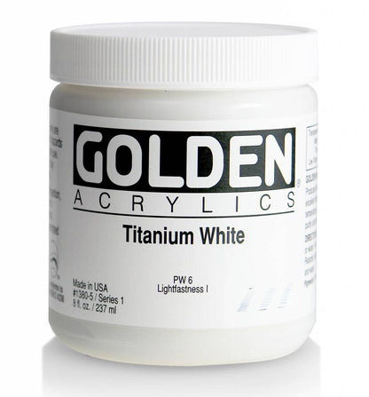 Golden Heavy Body Acrylics - 8 oz. Jar - Titanium White by Golden - K. A. Artist Shop