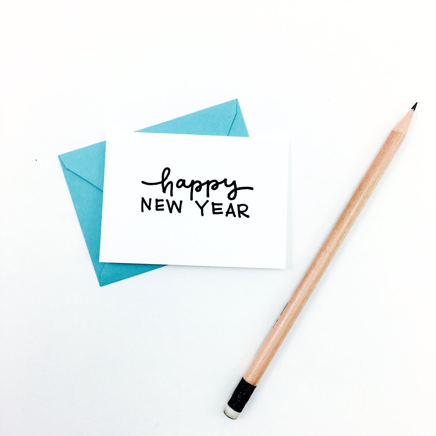 "Happy New Year" Mini Hand-Drawn Greeting Card - by K. A. Artist Shop - K. A. Artist Shop