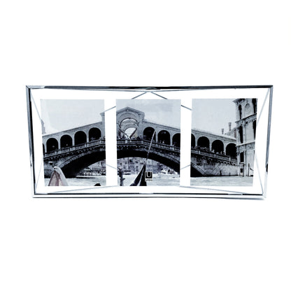 "Prisma" Picture Frames in Chrome by Umbra - Multi - Holds Three 5 x 7 inch Photos by Umbra - K. A. Artist Shop