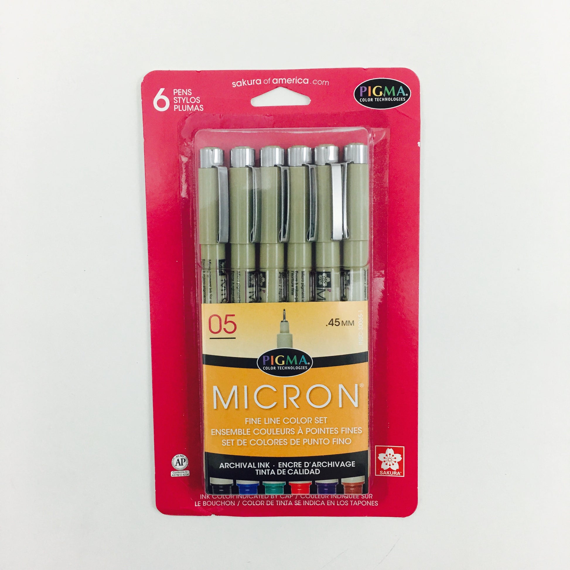 Pigma Micron Pen Sets - Colors - Size 05 Assorted Colors - 6/pack by Sakura - K. A. Artist Shop
