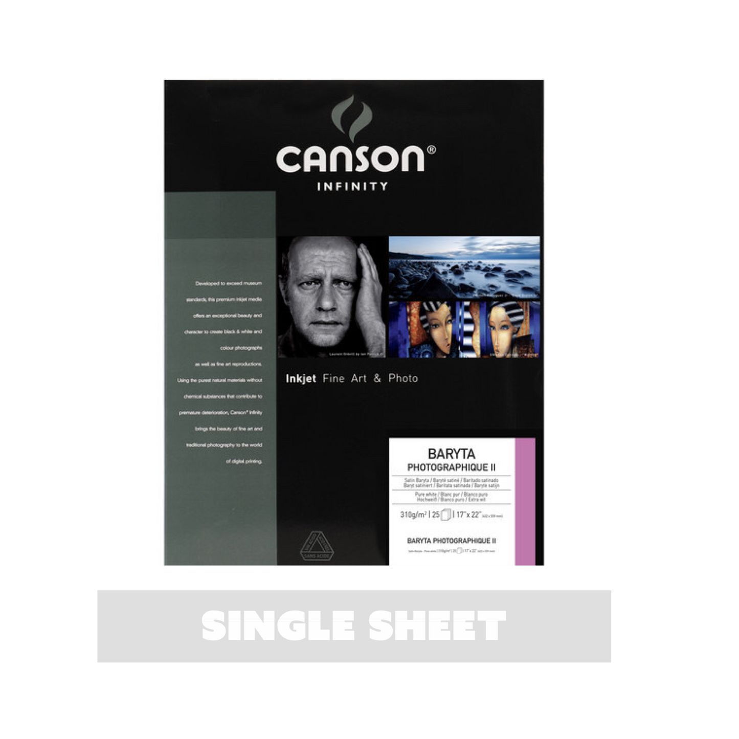 Canson Infinity Baryta Photographique Printer Paper - Single Sheet - 17 x 22 inches by Canson - K. A. Artist Shop