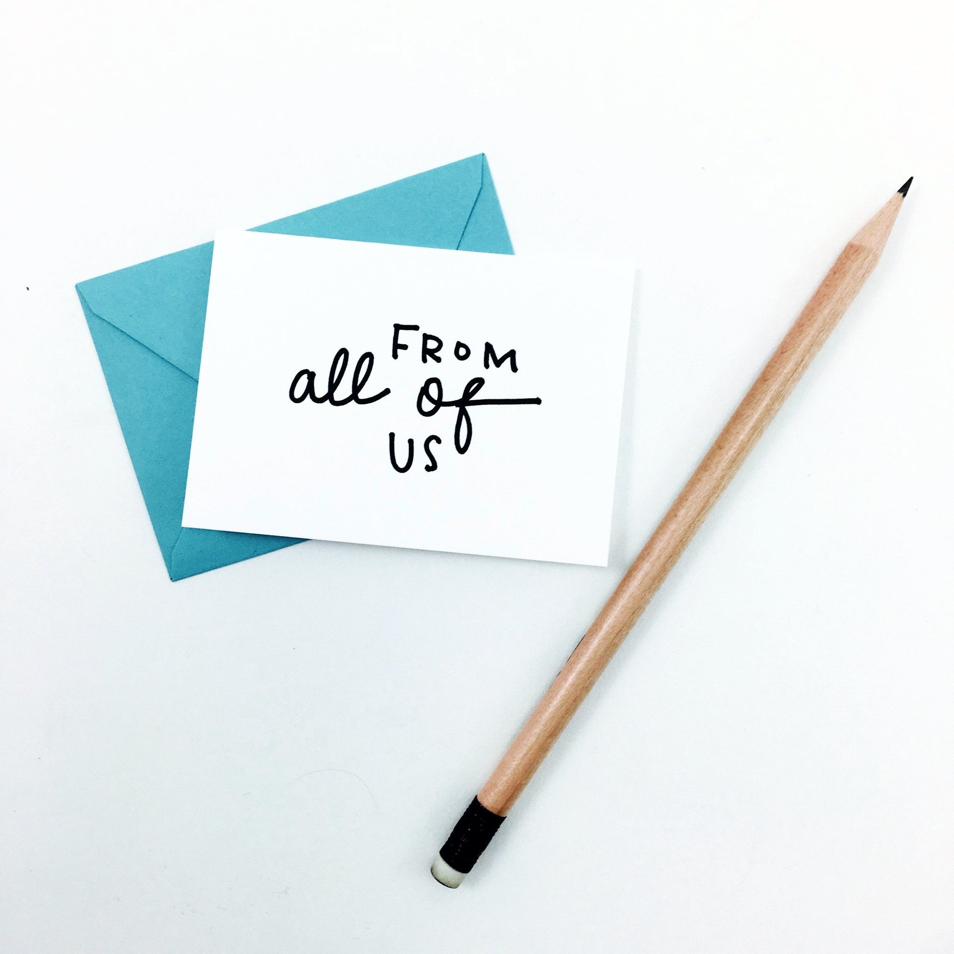 "From All of Us" Mini Hand-Drawn Greeting Card - by K. A. Artist Shop - K. A. Artist Shop