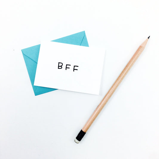 "BFF" Mini Hand-Drawn Greeting Card by KA - by K. A. Artist Shop - K. A. Artist Shop