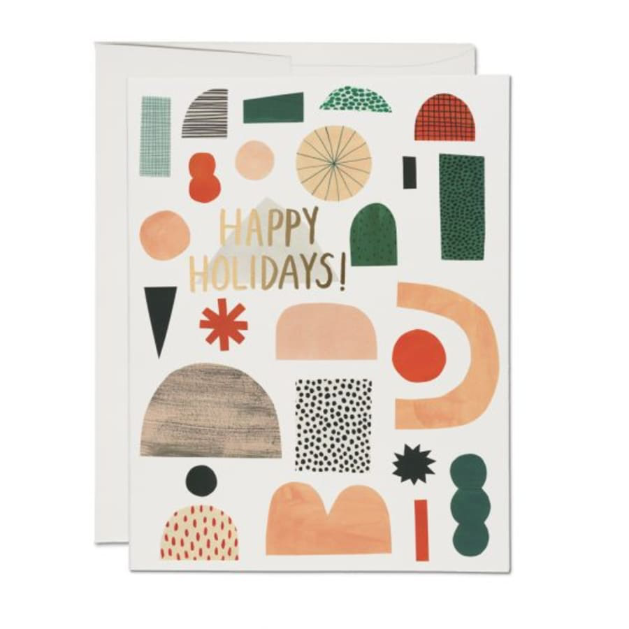 Red Cap Xmas Shapes Card - by Red Cap - K. A. Artist Shop