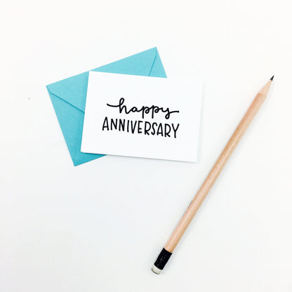 "Happy Anniversary" Mini Hand-Drawn Greeting Card - by K. A. Artist Shop - K. A. Artist Shop