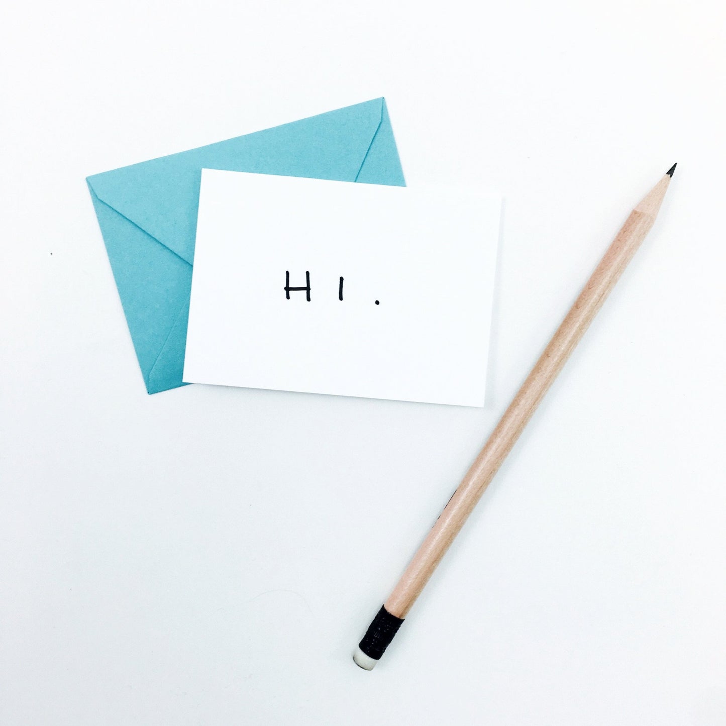 "Hi." Mini Hand-Drawn Greeting Card - by K. A. Artist Shop - K. A. Artist Shop