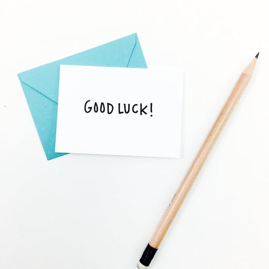 "Good Luck" Mini Hand-Drawn Greeting Card - by K. A. Artist Shop - K. A. Artist Shop