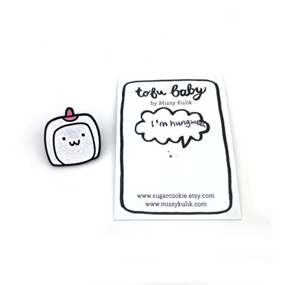 Tofu Baby Enamel Pin by Missy Kulik - by Missy Kulik - K. A. Artist Shop