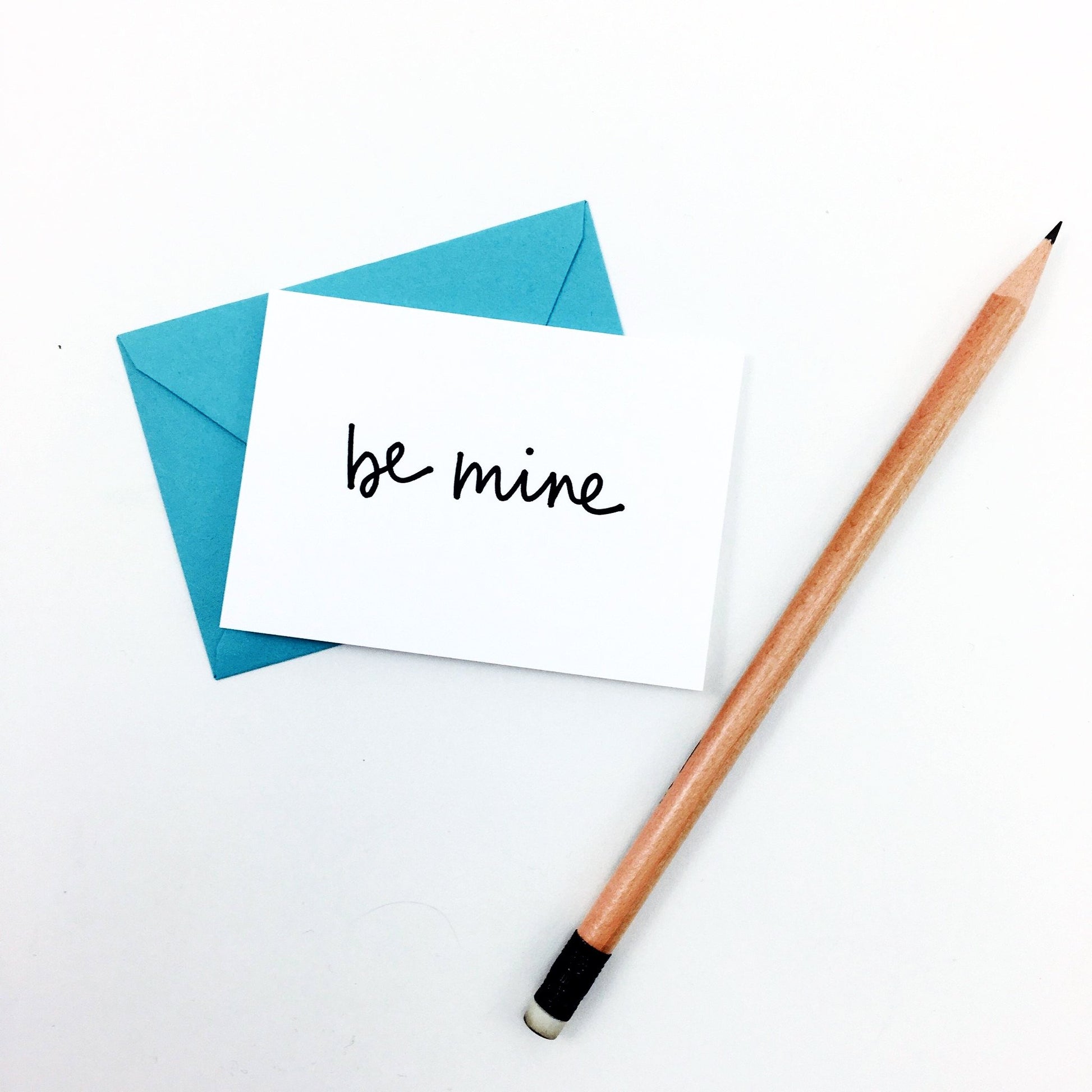 "Be Mine" Mini Hand-Drawn Greeting Card by KA - by K. A. Artist Shop - K. A. Artist Shop