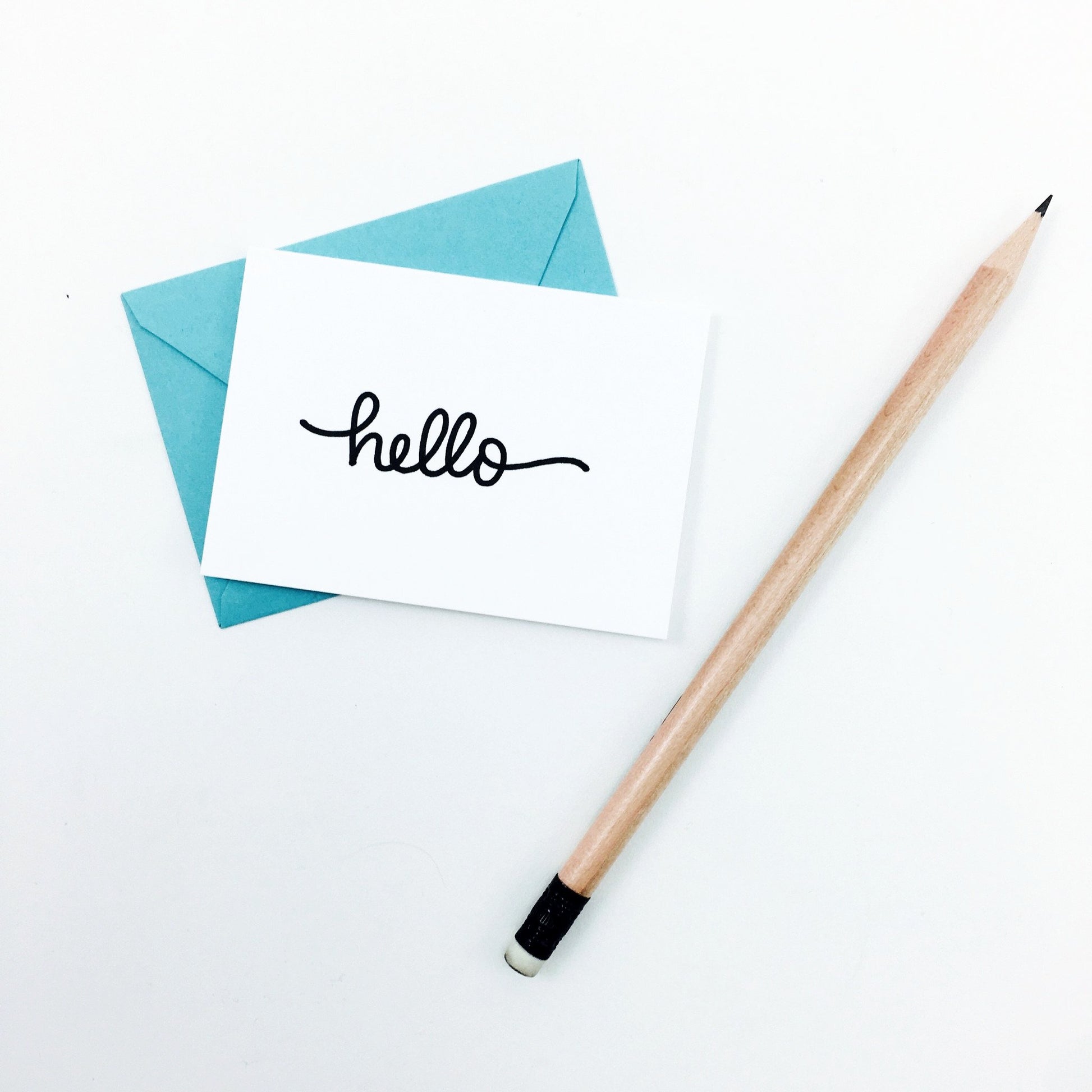 "Hello" Mini Hand-Drawn Greeting Card - by K. A. Artist Shop - K. A. Artist Shop