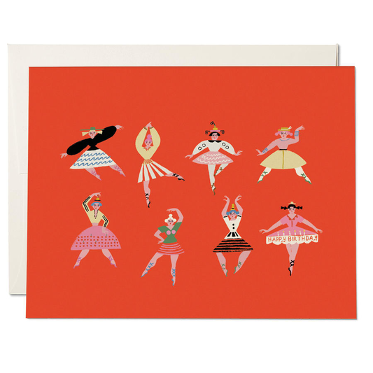 Red Cap Birthday Dancers Card - by Red Cap - K. A. Artist Shop