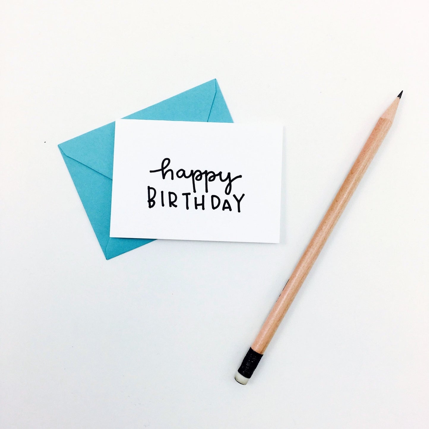 "Happy Birthday" Mini Hand-Drawn Greeting Card - by K. A. Artist Shop - K. A. Artist Shop
