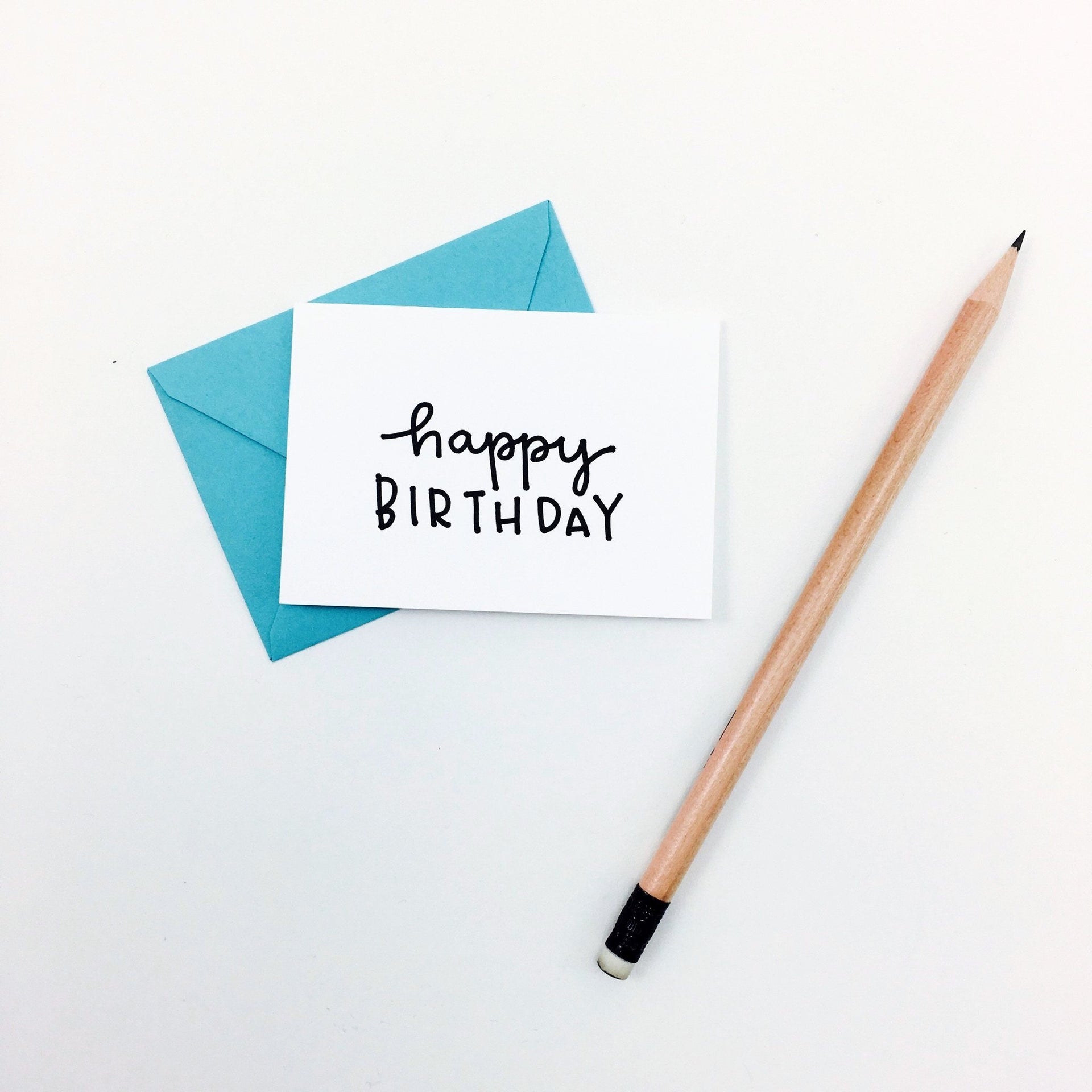 Happy Birthday Mini Hand-Drawn Greeting Card – K. A. Artist Shop