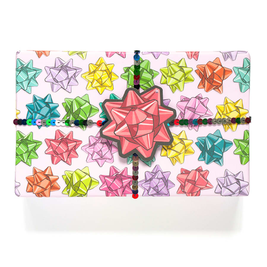 Smarty Pants Multi-Color Bow Wrapping Paper - by Smarty Pants - K. A. Artist Shop