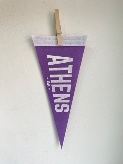 "Athens, GA" Pennant by Classic City Postal Service - Lilac by Erin Lovett - K. A. Artist Shop