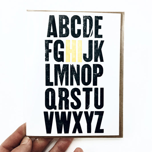"ABC HI" Greeting Card by Power and Light Press - by Power & Light Press - K. A. Artist Shop