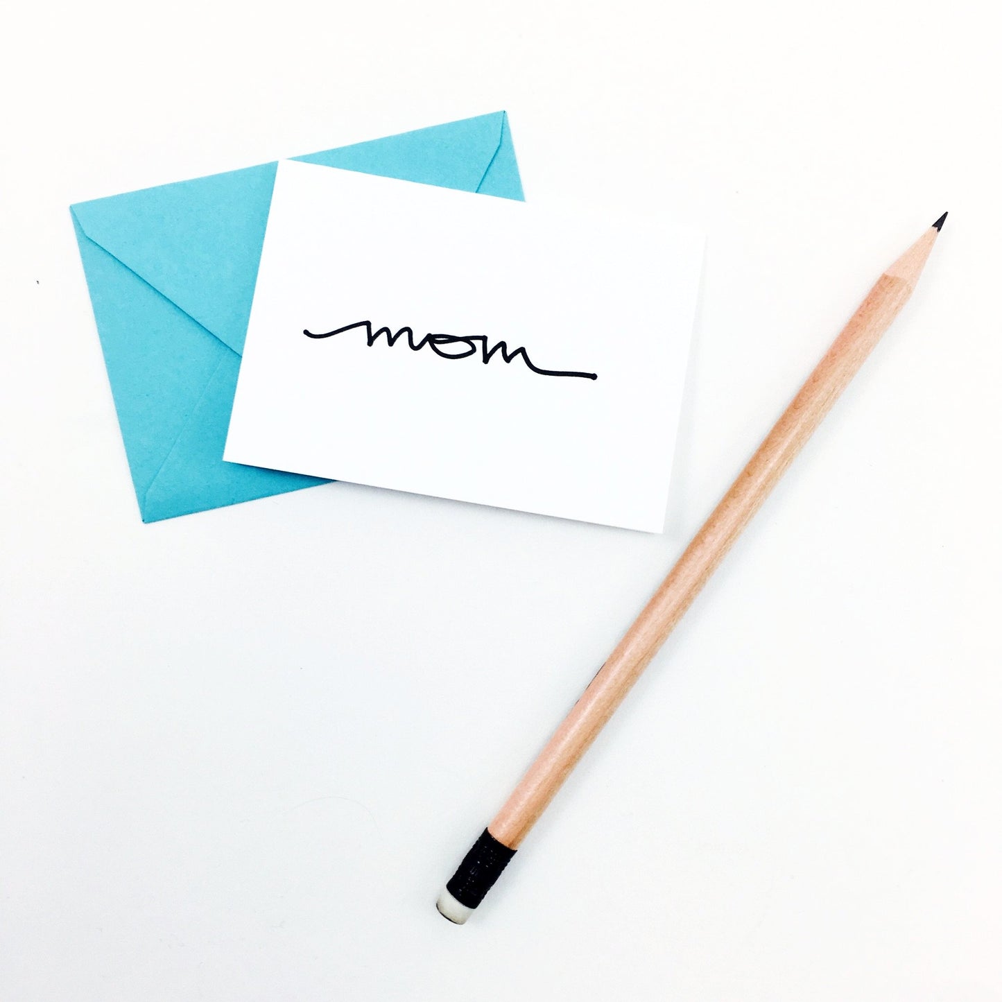 "Mom" Mini Hand-Drawn Greeting Card - by K. A. Artist Shop - K. A. Artist Shop