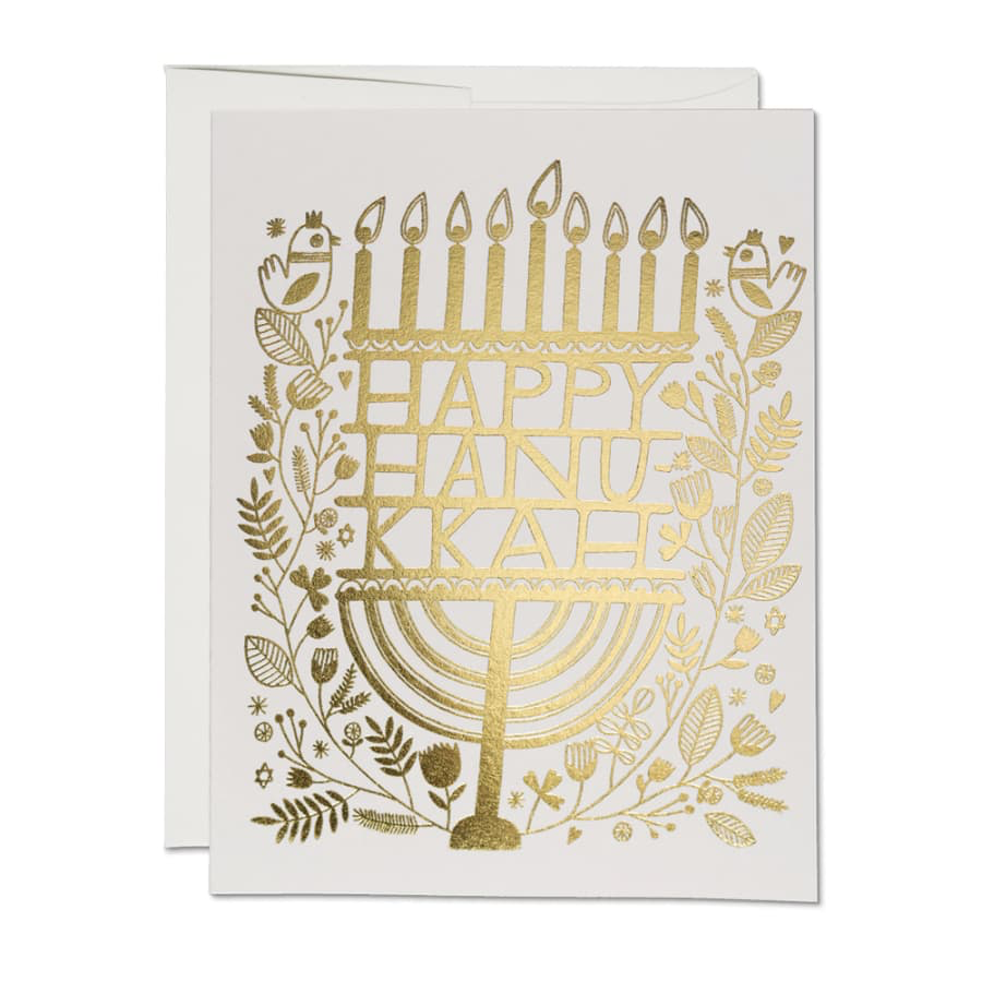 Red Cap Happy Hanukkah Candles Card - by Red Cap - K. A. Artist Shop