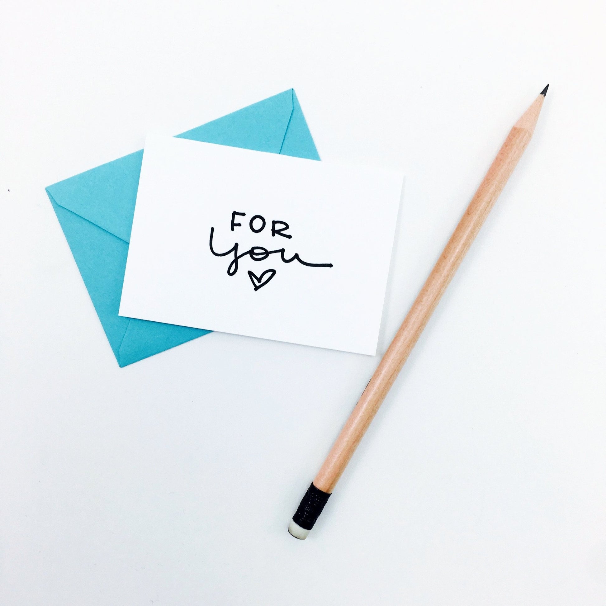 "For You" Mini Hand-Drawn Greeting Card by KA - by K. A. Artist Shop - K. A. Artist Shop